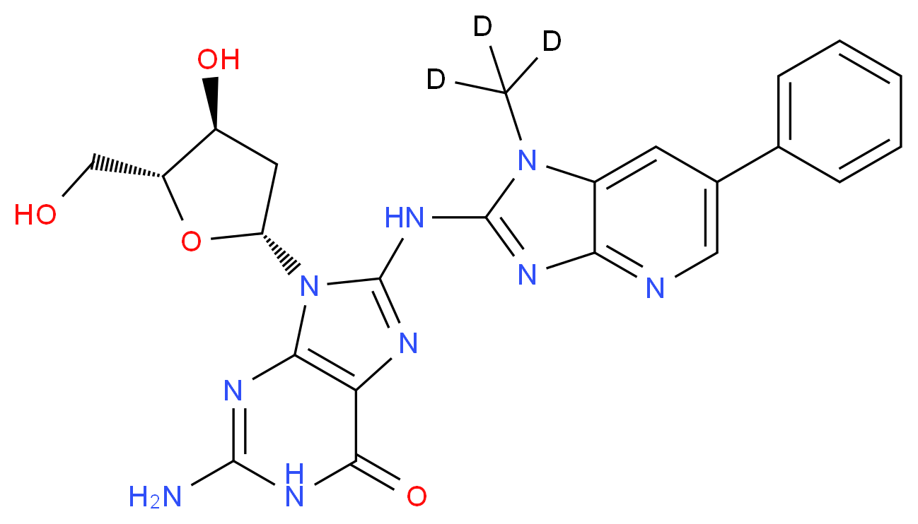 N-(Deoxyguanosin-8-yl)-2-amino-1-(methyl-d3)-6-phenylimidazo[4,5-β]pyridine_分子结构_CAS_303173-39-9)