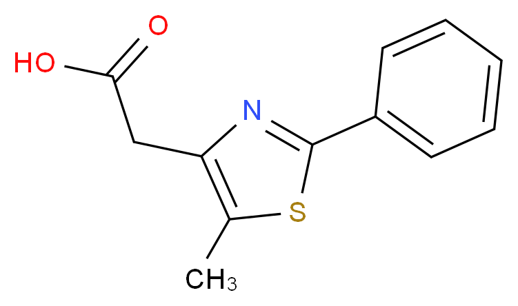 2-(5-methyl-2-phenyl-1,3-thiazol-4-yl)acetic acid_分子结构_CAS_101736-22-5