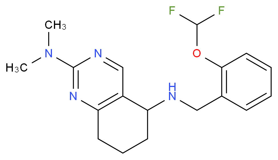 N~5~-[2-(difluoromethoxy)benzyl]-N~2~,N~2~-dimethyl-5,6,7,8-tetrahydro-2,5-quinazolinediamine_分子结构_CAS_)