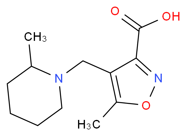 5-Methyl-4-[(2-methylpiperidin-1-yl)methyl]-isoxazole-3-carboxylic acid_分子结构_CAS_)