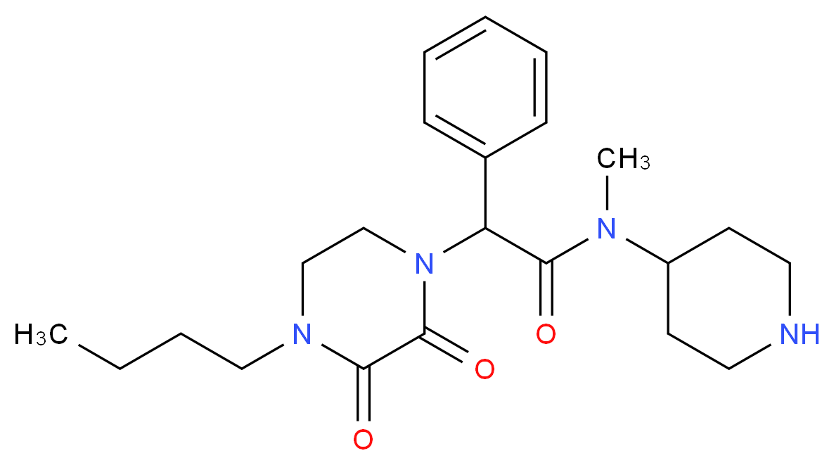 2-(4-butyl-2,3-dioxopiperazin-1-yl)-N-methyl-2-phenyl-N-piperidin-4-ylacetamide_分子结构_CAS_)