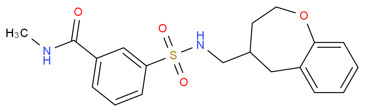 N-methyl-3-{[(2,3,4,5-tetrahydro-1-benzoxepin-4-ylmethyl)amino]sulfonyl}benzamide_分子结构_CAS_)