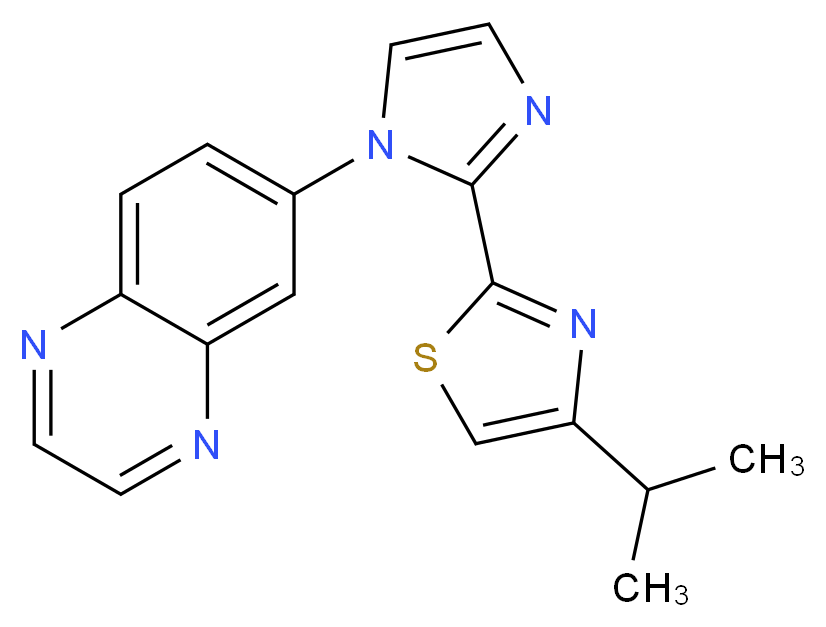 6-[2-(4-isopropyl-1,3-thiazol-2-yl)-1H-imidazol-1-yl]quinoxaline_分子结构_CAS_)