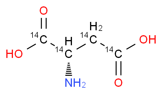 (2S)-2-amino(1,2,3,4-<sup>1</sup><sup>4</sup>C<sub>4</sub>)butanedioic acid_分子结构_CAS_52526-39-3