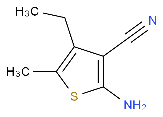 2-amino-4-ethyl-5-methylthiophene-3-carbonitrile_分子结构_CAS_4651-92-7