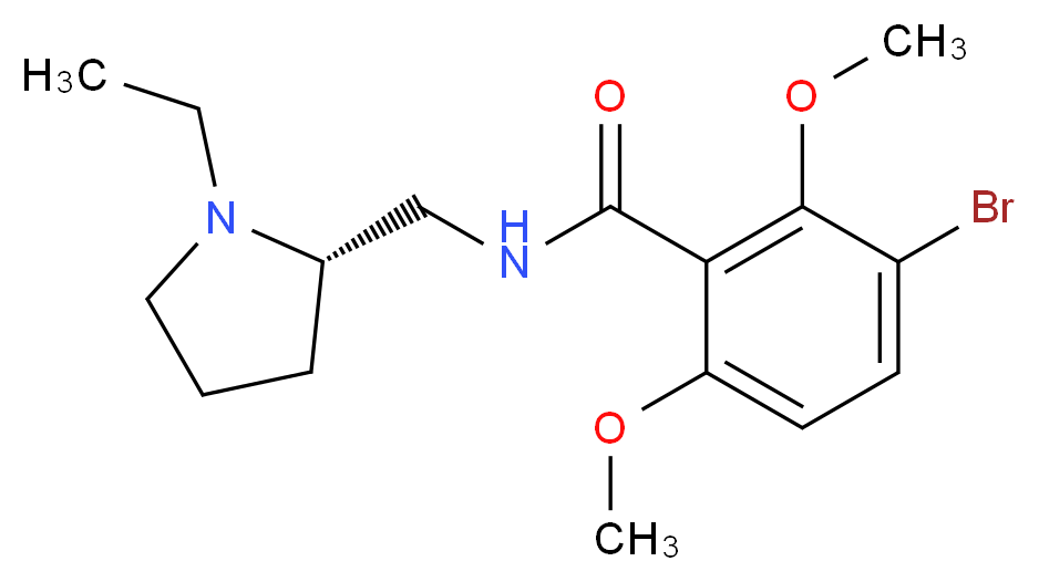 (S)-3-BroMo-N-((1-ethylpyrrolidin-2-yl)Methyl)-2,6-diMethoxybenzaMide_分子结构_CAS_80125-14-0)