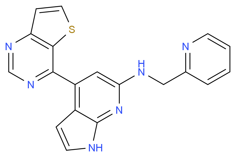 N-(pyridin-2-ylmethyl)-4-thieno[3,2-d]pyrimidin-4-yl-1H-pyrrolo[2,3-b]pyridin-6-amine_分子结构_CAS_)