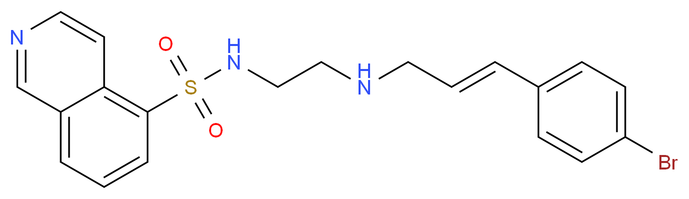 N-(2-{[(2E)-3-(4-bromophenyl)prop-2-en-1-yl]amino}ethyl)isoquinoline-5-sulfonamide_分子结构_CAS_130964-39-5