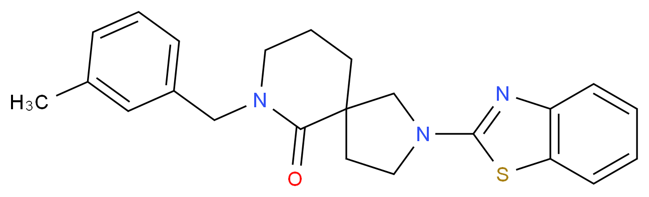 2-(1,3-benzothiazol-2-yl)-7-(3-methylbenzyl)-2,7-diazaspiro[4.5]decan-6-one_分子结构_CAS_)
