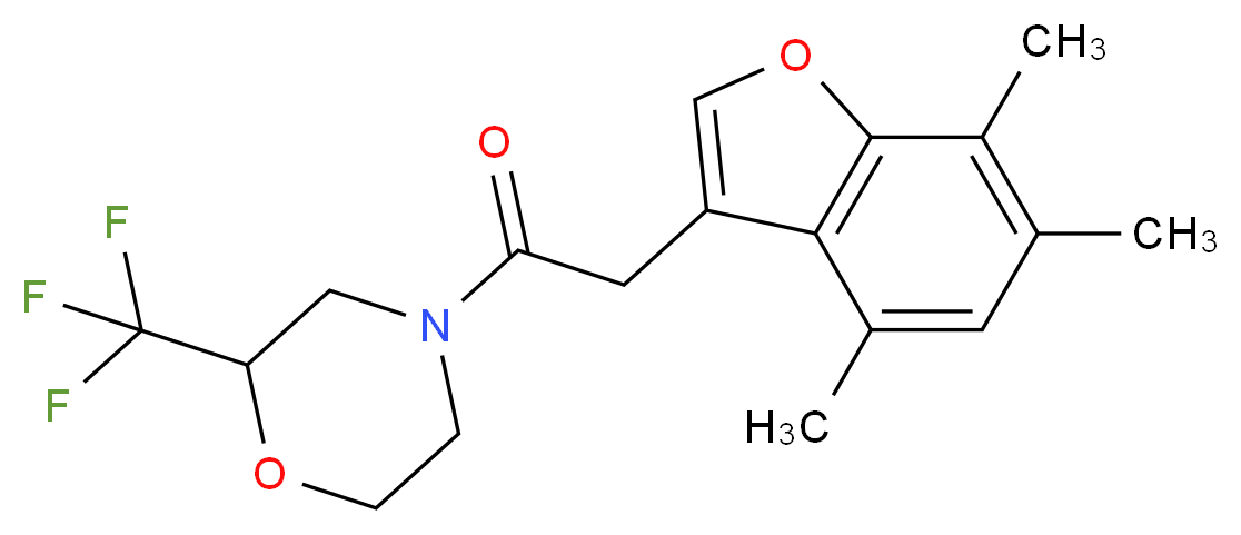 2-(trifluoromethyl)-4-[(4,6,7-trimethyl-1-benzofuran-3-yl)acetyl]morpholine_分子结构_CAS_)