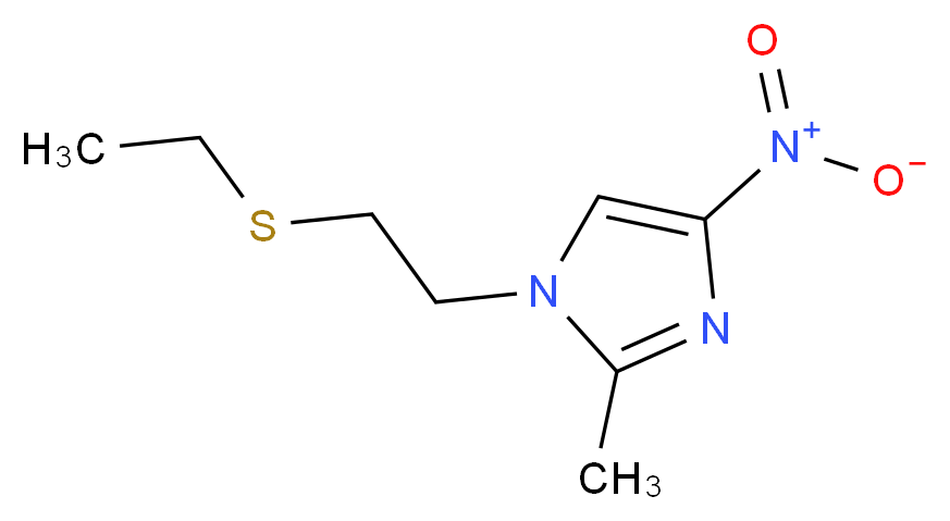 1-[2-(Ethylthio)ethyl]-2-methyl-4-nitro-1H-imidazole_分子结构_CAS_13230-19-8)