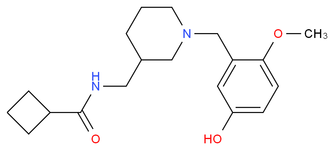 N-{[1-(5-hydroxy-2-methoxybenzyl)piperidin-3-yl]methyl}cyclobutanecarboxamide_分子结构_CAS_)