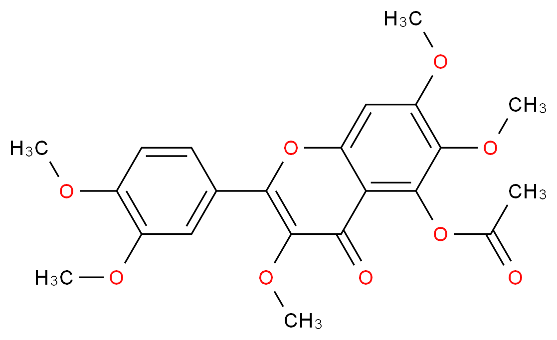 2-(3,4-dimethoxyphenyl)-3,6,7-trimethoxy-4-oxo-4H-chromen-5-yl acetate_分子结构_CAS_95135-98-1