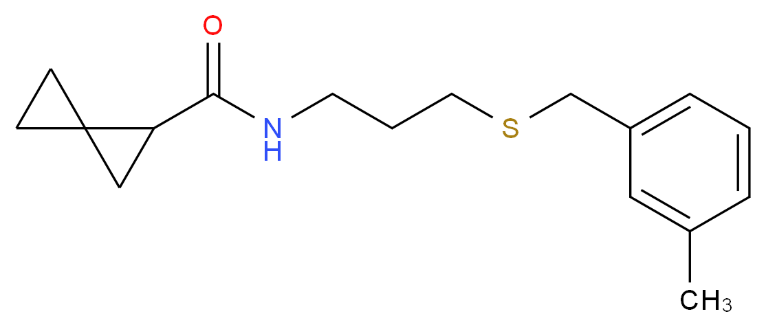 N-{3-[(3-methylbenzyl)thio]propyl}spiro[2.2]pentane-1-carboxamide_分子结构_CAS_)