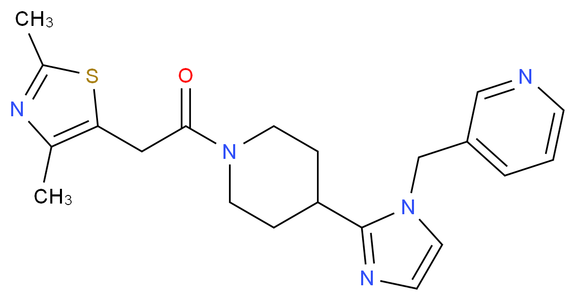 3-[(2-{1-[(2,4-dimethyl-1,3-thiazol-5-yl)acetyl]piperidin-4-yl}-1H-imidazol-1-yl)methyl]pyridine_分子结构_CAS_)