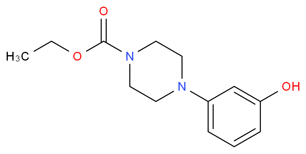 1-(3-Hydroxyphenyl)-4-ethoxycarbonyl-piperazine_分子结构_CAS_)