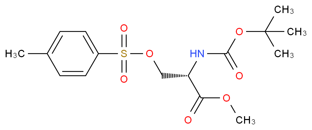 methyl (2S)-2-{[(tert-butoxy)carbonyl]amino}-3-[(4-methylbenzenesulfonyl)oxy]propanoate_分子结构_CAS_56926-94-4