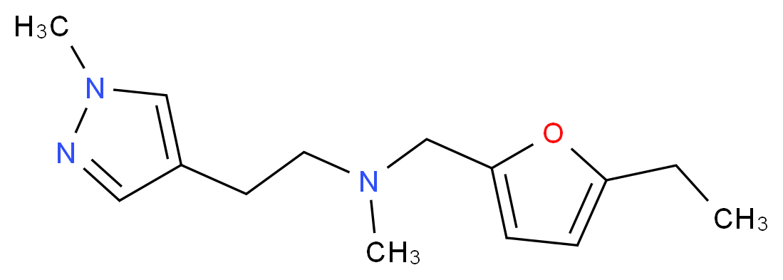N-[(5-ethyl-2-furyl)methyl]-N-methyl-2-(1-methyl-1H-pyrazol-4-yl)ethanamine_分子结构_CAS_)