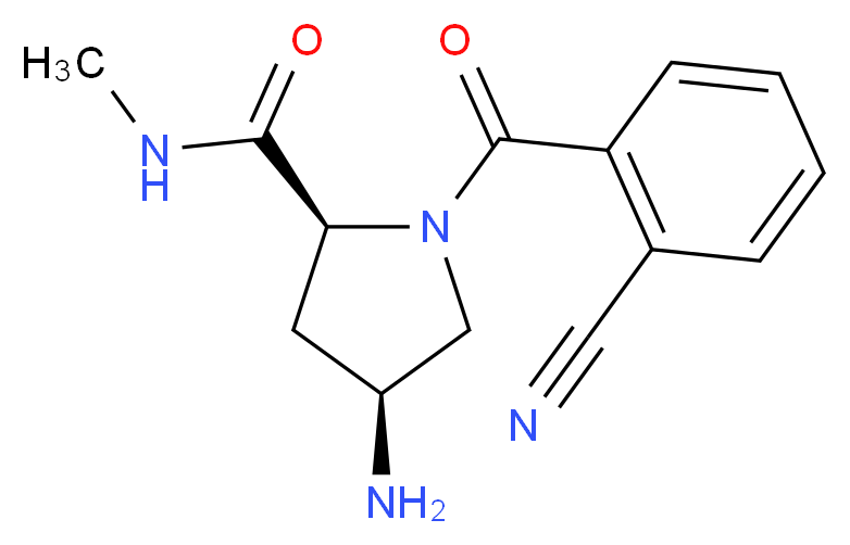 (2S,4S)-4-amino-1-(2-cyanobenzoyl)-N-methylpyrrolidine-2-carboxamide_分子结构_CAS_)