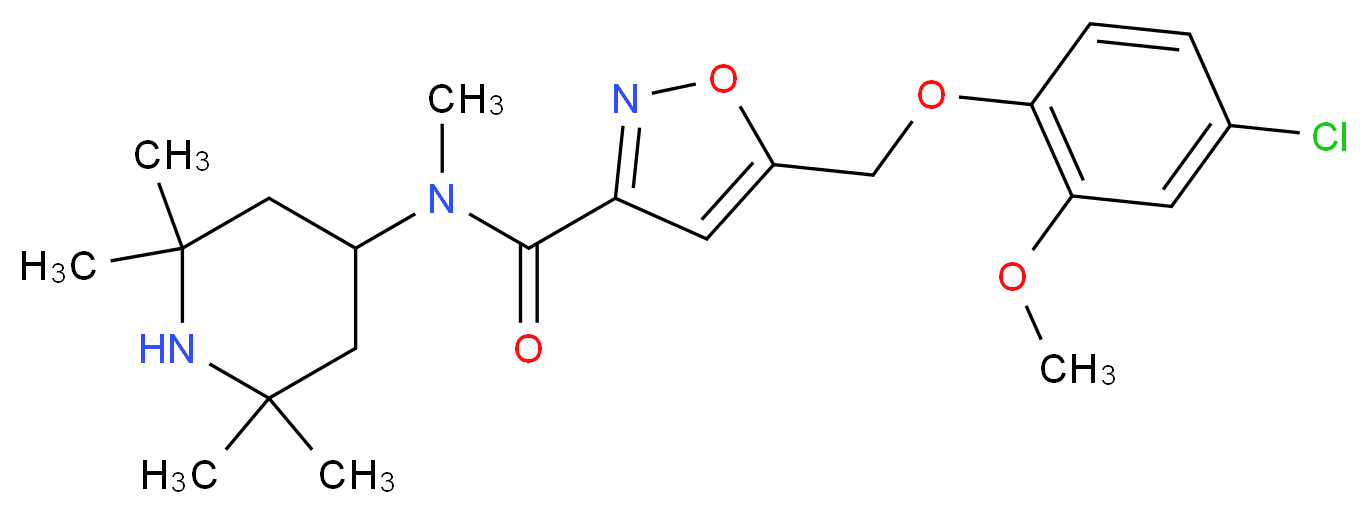 5-[(4-chloro-2-methoxyphenoxy)methyl]-N-methyl-N-(2,2,6,6-tetramethyl-4-piperidinyl)-3-isoxazolecarboxamide_分子结构_CAS_)
