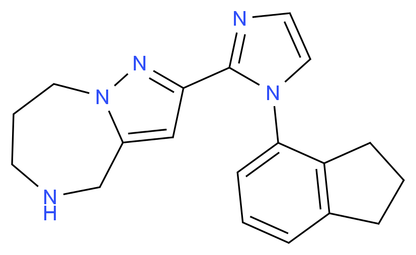 2-[1-(2,3-dihydro-1H-inden-4-yl)-1H-imidazol-2-yl]-5,6,7,8-tetrahydro-4H-pyrazolo[1,5-a][1,4]diazepine_分子结构_CAS_)