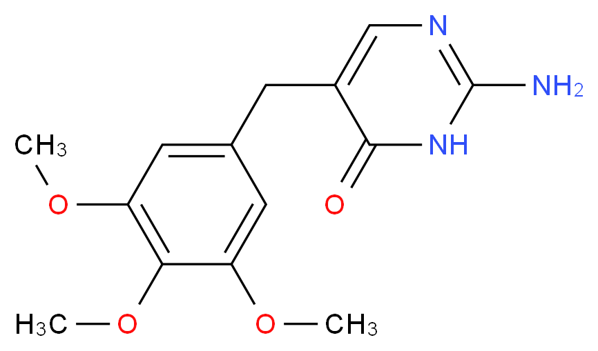 2-Amino-5-[(3,4,5-trimethoxyphenyl)methyl]-4(1H)-pyrimidinone_分子结构_CAS_92440-76-1)