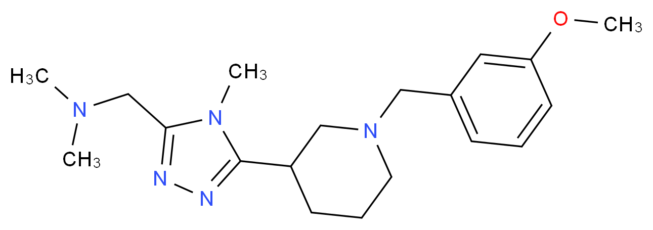 ({5-[1-(3-methoxybenzyl)piperidin-3-yl]-4-methyl-4H-1,2,4-triazol-3-yl}methyl)dimethylamine_分子结构_CAS_)