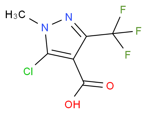 5-chloro-1-methyl-3-(trifluoromethyl)-1H-pyrazole-4-carboxylic acid_分子结构_CAS_128455-63-0