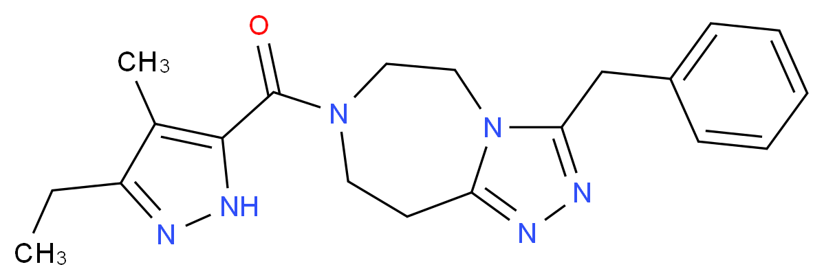 3-benzyl-7-[(3-ethyl-4-methyl-1H-pyrazol-5-yl)carbonyl]-6,7,8,9-tetrahydro-5H-[1,2,4]triazolo[4,3-d][1,4]diazepine_分子结构_CAS_)