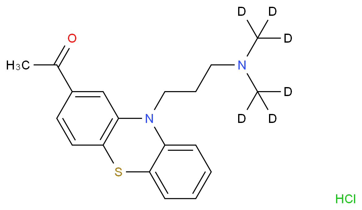 1-(10-{3-[bis(<sup>2</sup>H<sub>3</sub>)methylamino]propyl}-10H-phenothiazin-2-yl)ethan-1-one hydrochloride_分子结构_CAS_1173022-70-2