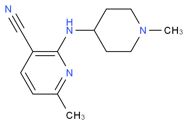 6-methyl-2-[(1-methyl-4-piperidinyl)amino]nicotinonitrile_分子结构_CAS_)