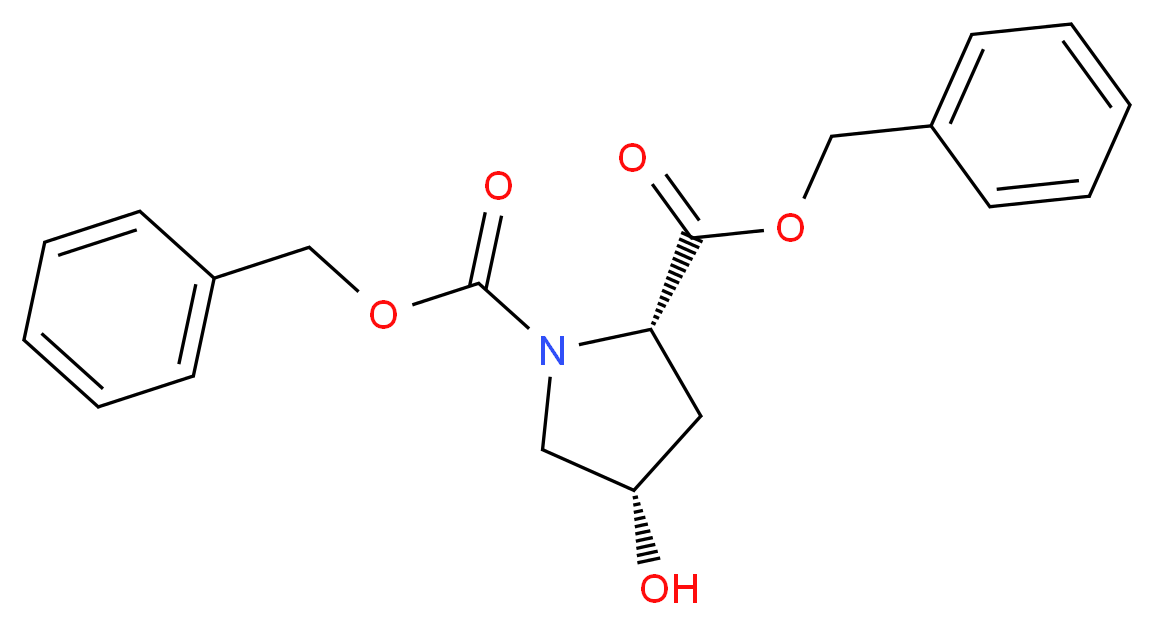 (2S,4S)-dibenzyl 4-hydroxypyrrolidine-1,2-dicarboxylate_分子结构_CAS_132592-07-5)