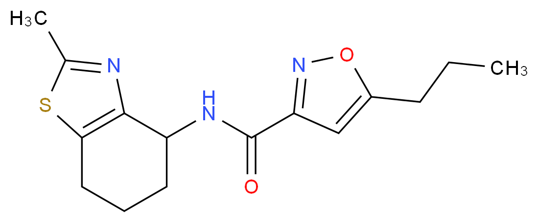 N-(2-methyl-4,5,6,7-tetrahydro-1,3-benzothiazol-4-yl)-5-propyl-3-isoxazolecarboxamide_分子结构_CAS_)