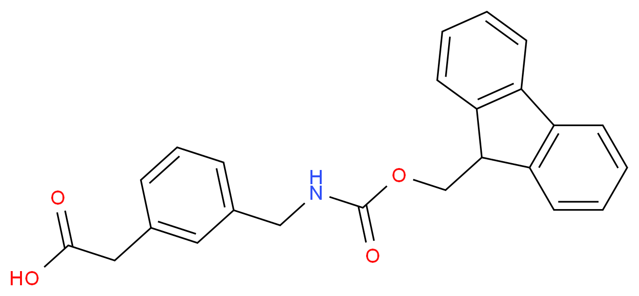 Fmoc-(3-aminomethylphenyl)acetic acid_分子结构_CAS_631915-50-9)