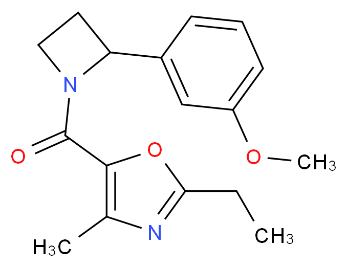 2-ethyl-5-{[2-(3-methoxyphenyl)azetidin-1-yl]carbonyl}-4-methyl-1,3-oxazole_分子结构_CAS_)