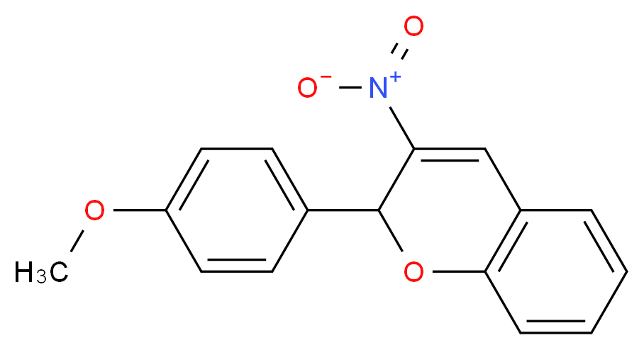 2-(4-methoxyphenyl)-3-nitro-2H-chromene_分子结构_CAS_57544-02-2