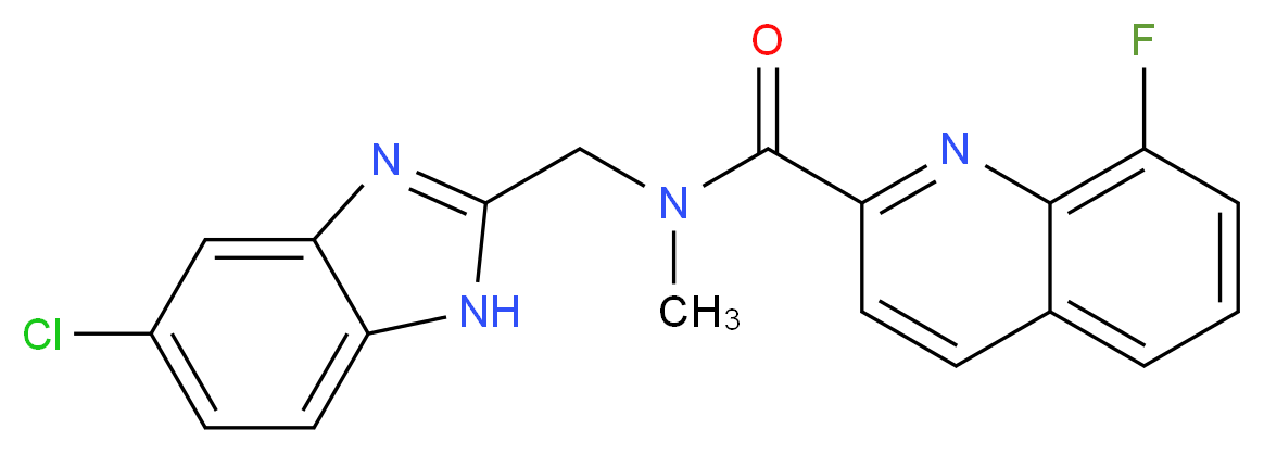 N-[(5-chloro-1H-benzimidazol-2-yl)methyl]-8-fluoro-N-methyl-2-quinolinecarboxamide_分子结构_CAS_)