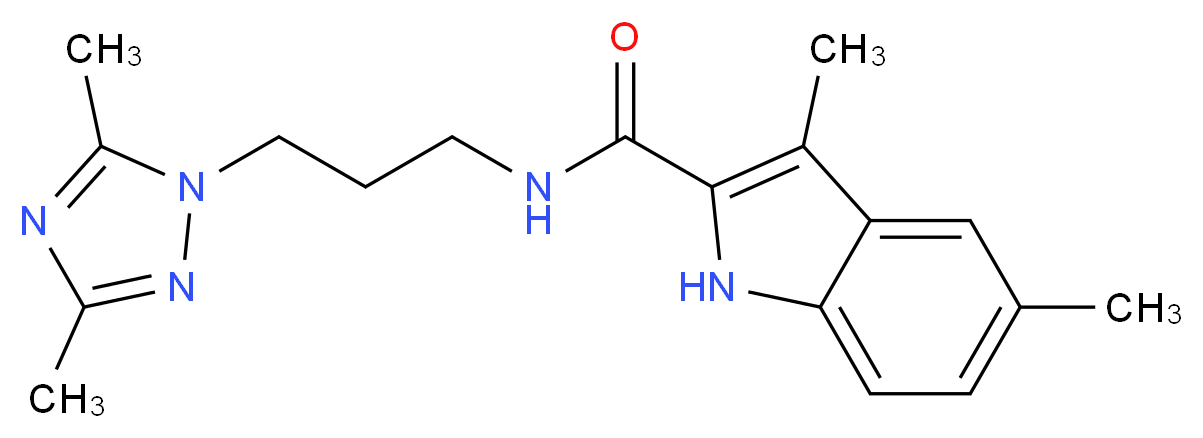 N-[3-(3,5-dimethyl-1H-1,2,4-triazol-1-yl)propyl]-3,5-dimethyl-1H-indole-2-carboxamide_分子结构_CAS_)