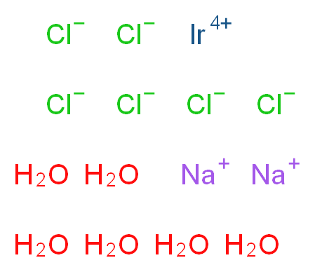 六氯代铱(IV)酸钠六水合物_分子结构_CAS_19567-78-3)