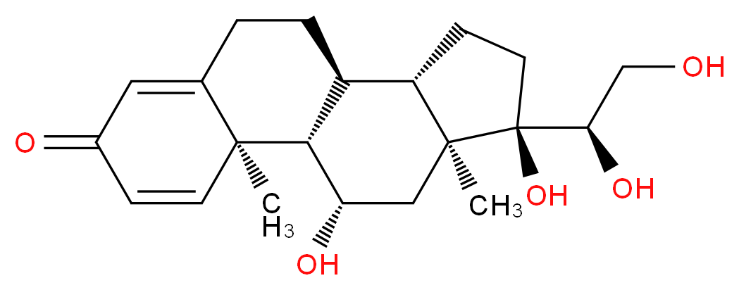 (1S,2R,10S,11S,14R,15S,17S)-14-[(1R)-1,2-dihydroxyethyl]-14,17-dihydroxy-2,15-dimethyltetracyclo[8.7.0.0<sup>2</sup>,<sup>7</sup>.0<sup>1</sup><sup>1</sup>,<sup>1</sup><sup>5</sup>]heptadeca-3,6-dien-5-one_分子结构_CAS_15847-24-2