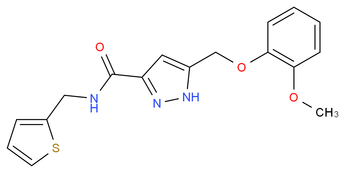 5-[(2-methoxyphenoxy)methyl]-N-(2-thienylmethyl)-1H-pyrazole-3-carboxamide_分子结构_CAS_)