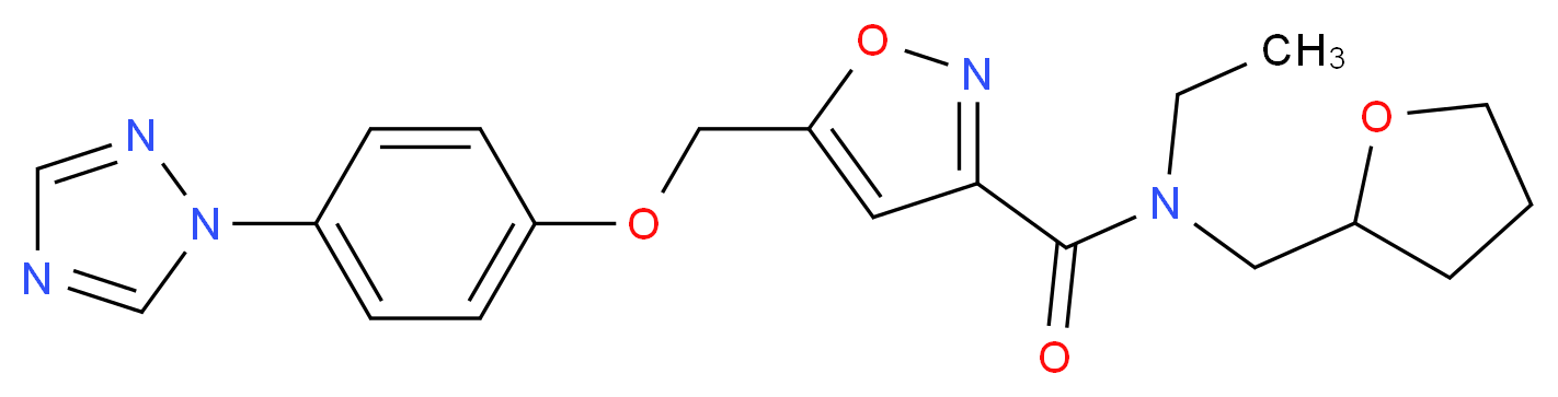 N-ethyl-N-(tetrahydro-2-furanylmethyl)-5-{[4-(1H-1,2,4-triazol-1-yl)phenoxy]methyl}-3-isoxazolecarboxamide_分子结构_CAS_)