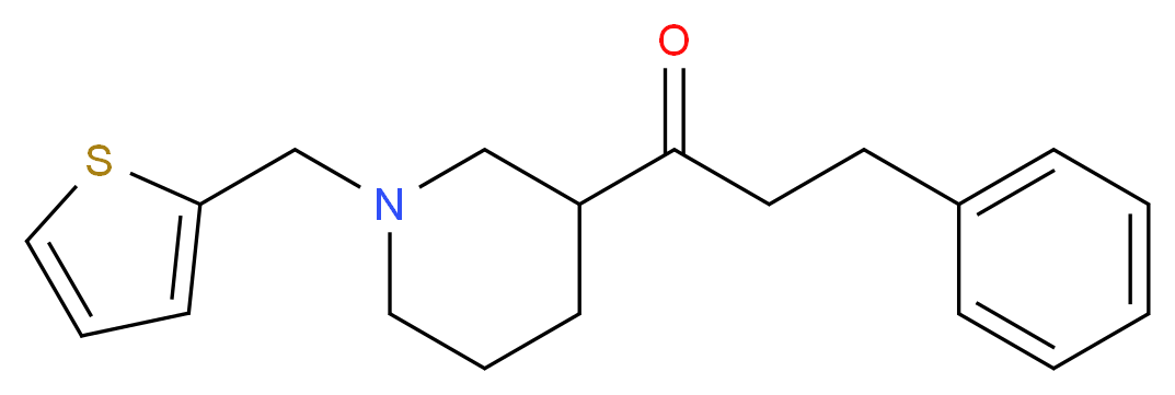 3-phenyl-1-[1-(2-thienylmethyl)-3-piperidinyl]-1-propanone_分子结构_CAS_)