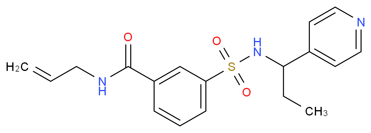 N-allyl-3-{[(1-pyridin-4-ylpropyl)amino]sulfonyl}benzamide_分子结构_CAS_)