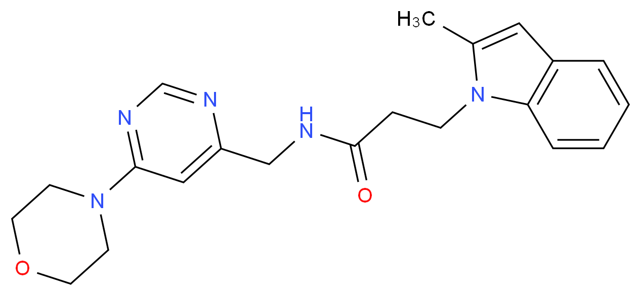 3-(2-methyl-1H-indol-1-yl)-N-{[6-(4-morpholinyl)-4-pyrimidinyl]methyl}propanamide_分子结构_CAS_)