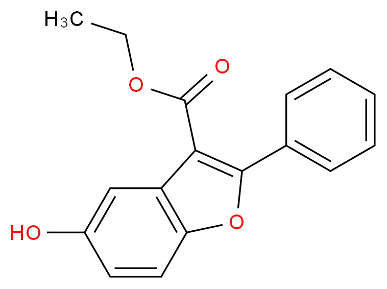 ethyl 5-hydroxy-2-phenyl-1-benzofuran-3-carboxylate_分子结构_CAS_4610-75-7