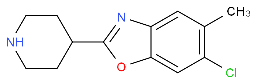 6-Chloro-5-methyl-2-piperidin-4-yl-1,3-benzoxazole_分子结构_CAS_1035840-69-7)