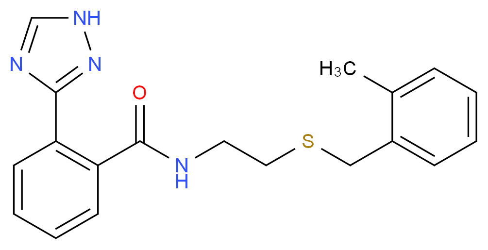 N-{2-[(2-methylbenzyl)thio]ethyl}-2-(1H-1,2,4-triazol-3-yl)benzamide_分子结构_CAS_)