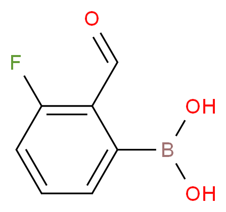 3-FLUORO-2-FORMYLPHENYLBORONIC ACID_分子结构_CAS_871126-15-7)