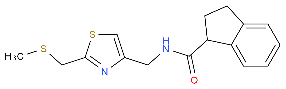 N-({2-[(methylthio)methyl]-1,3-thiazol-4-yl}methyl)indane-1-carboxamide_分子结构_CAS_)